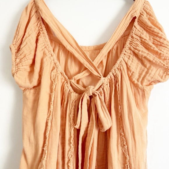 NWT FREE PEOPLE  🍑 Angele Gauzy babydoll mini dress - Picture 6 of 10